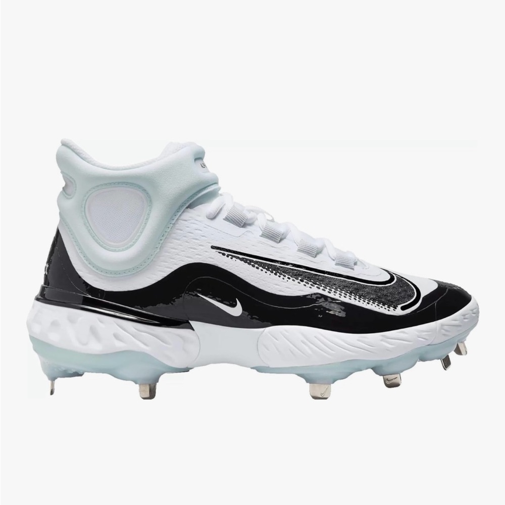 Nike Alpha Huarache Elite 4 Mid Men’s High-Top Black-blue/White Cleats size 11